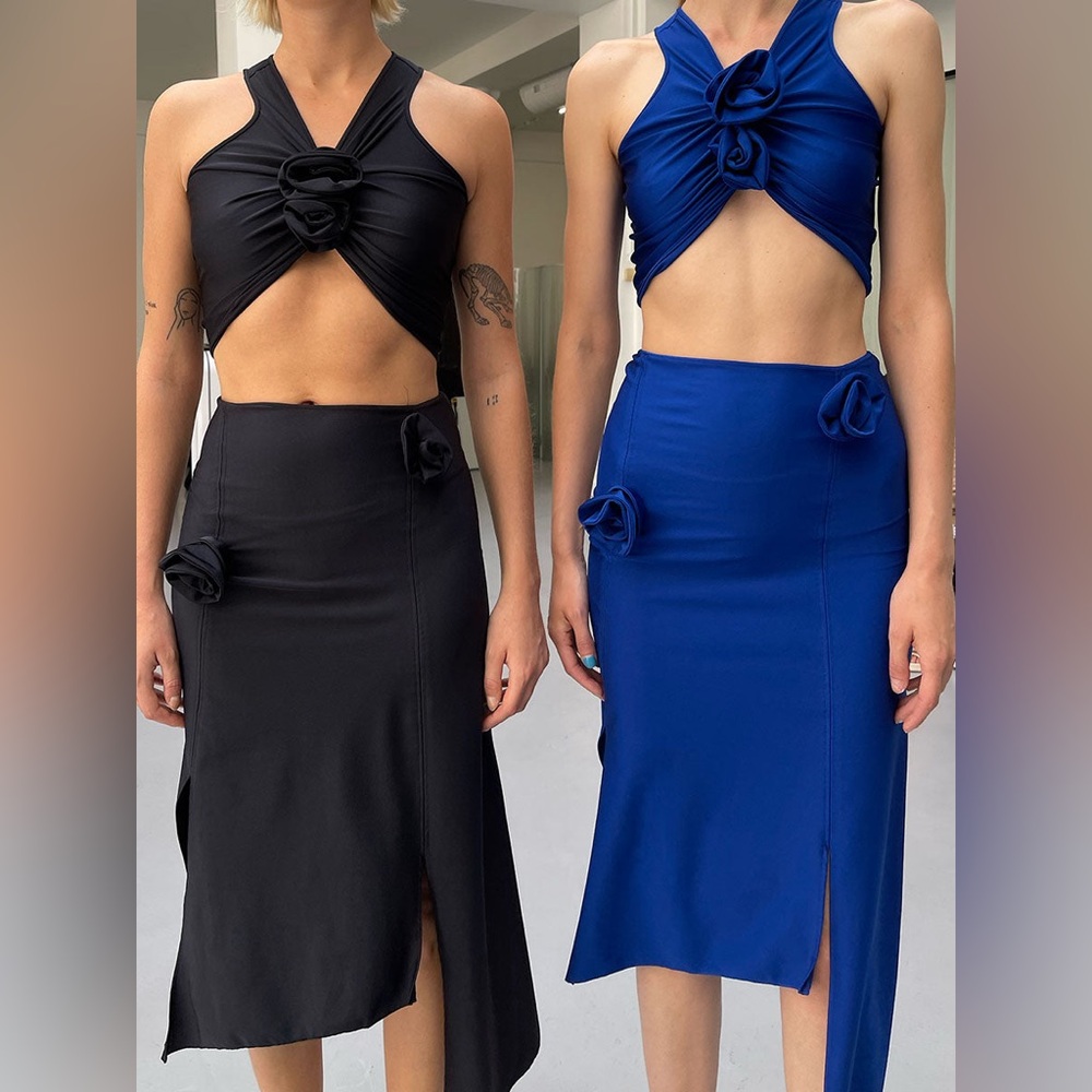 Coperni Flower Skirt Black